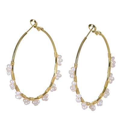 Tamsui Pearl Fashion Temperament Court Earrings-Jewearrings