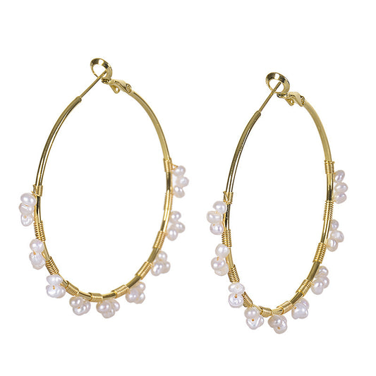 Tamsui Pearl Fashion Temperament Court Earrings-Jewearrings