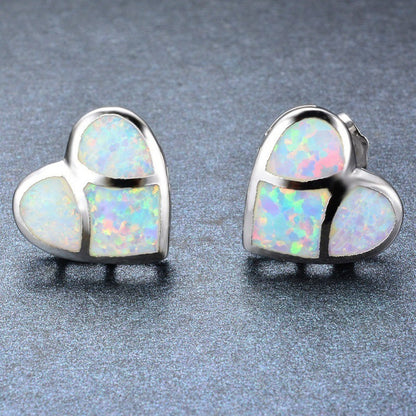 Opal Tricolor Stud Earrings-Jewearrings