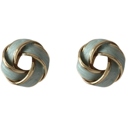 Niche Twist Shape Stud Earrings Creative Dripping Mini-Jewearrings