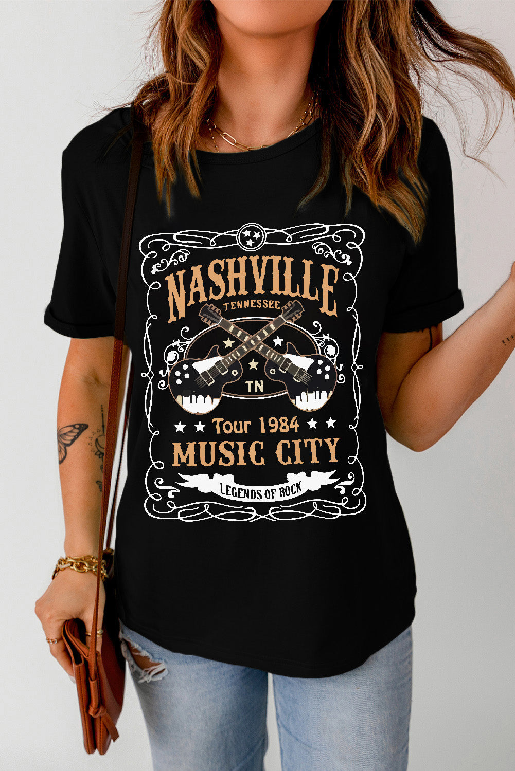 NASHVILLE MUSIC CITY Graphic Tee Shirt-Jewearrings