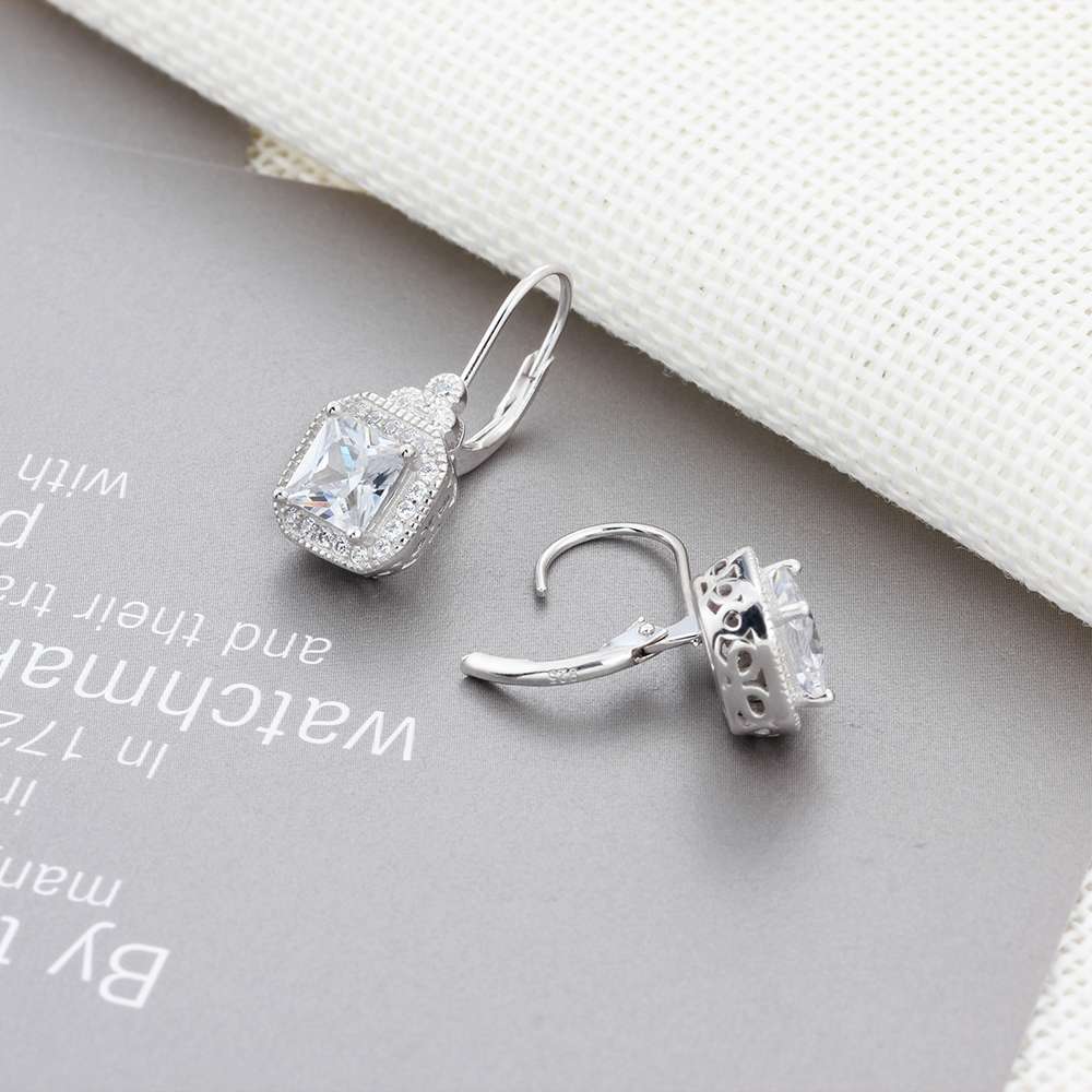 s925 sterling silver rhinestone earrings-Jewearrings