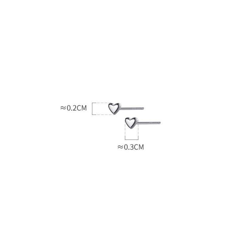 S925 Silver Ear-caring Mini Love Heart Stud Earrings Removal-free Before Sleep Student Minimalist Earrings-Jewearrings