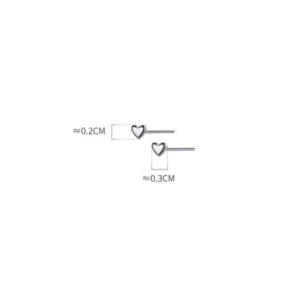 S925 Silver Ear-caring Mini Love Heart Stud Earrings Removal-free Before Sleep Student Minimalist Earrings-Jewearrings