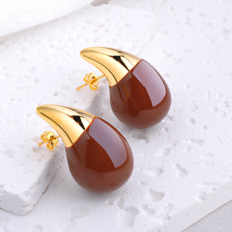 Women's Fashion Hollow Teardrop Stud Earrings-Jewearrings