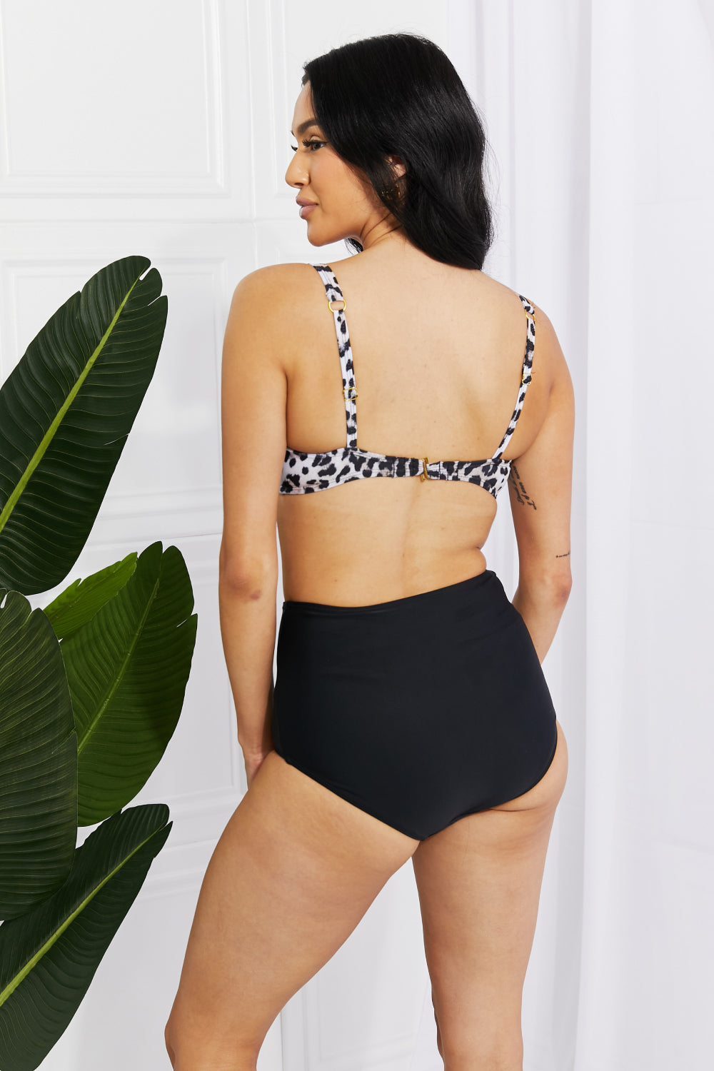 Marina West Swim Take A Dip Twist High-Rise Bikini in Leopard-Jewearrings