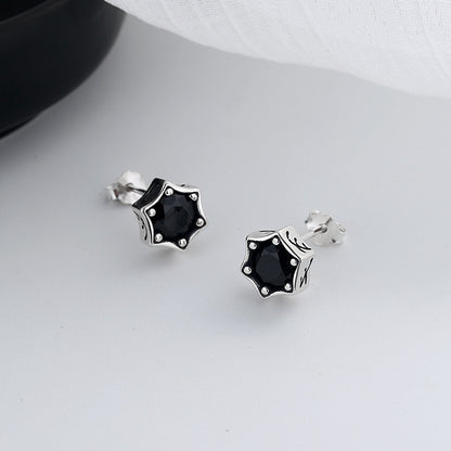 Simple And Exquisite Sterling Silver Five-pointed Star Stud Earrings-Jewearrings