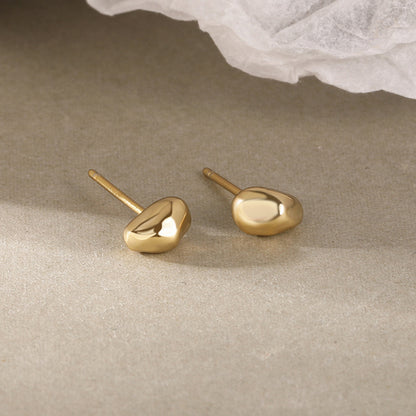 Women's Sterling Silver Irregular Gold Peas Earrings-Jewearrings