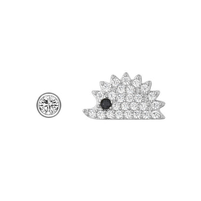 S925 Sterling Silver Small Hedgehog Stud Earrings-Jewearrings