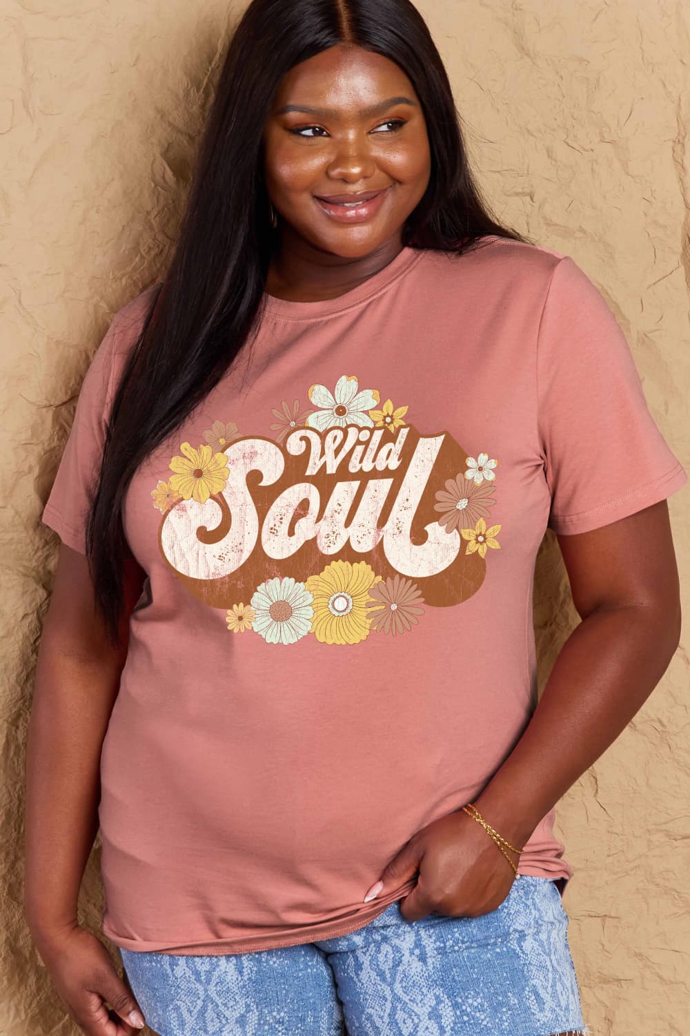 Simply Love Full Size WILD SOUL Graphic Cotton T-Shirt-Jewearrings