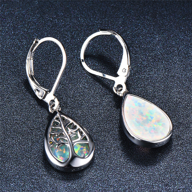 925 Sterling Silver Life Tree Dangle Earrings jewelry-Jewearrings