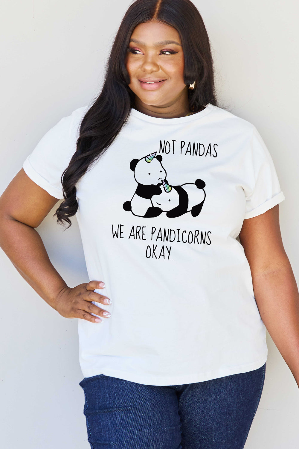 Simply Love Full Size Pandicorn Graphic Cotton T-Shirt-Jewearrings