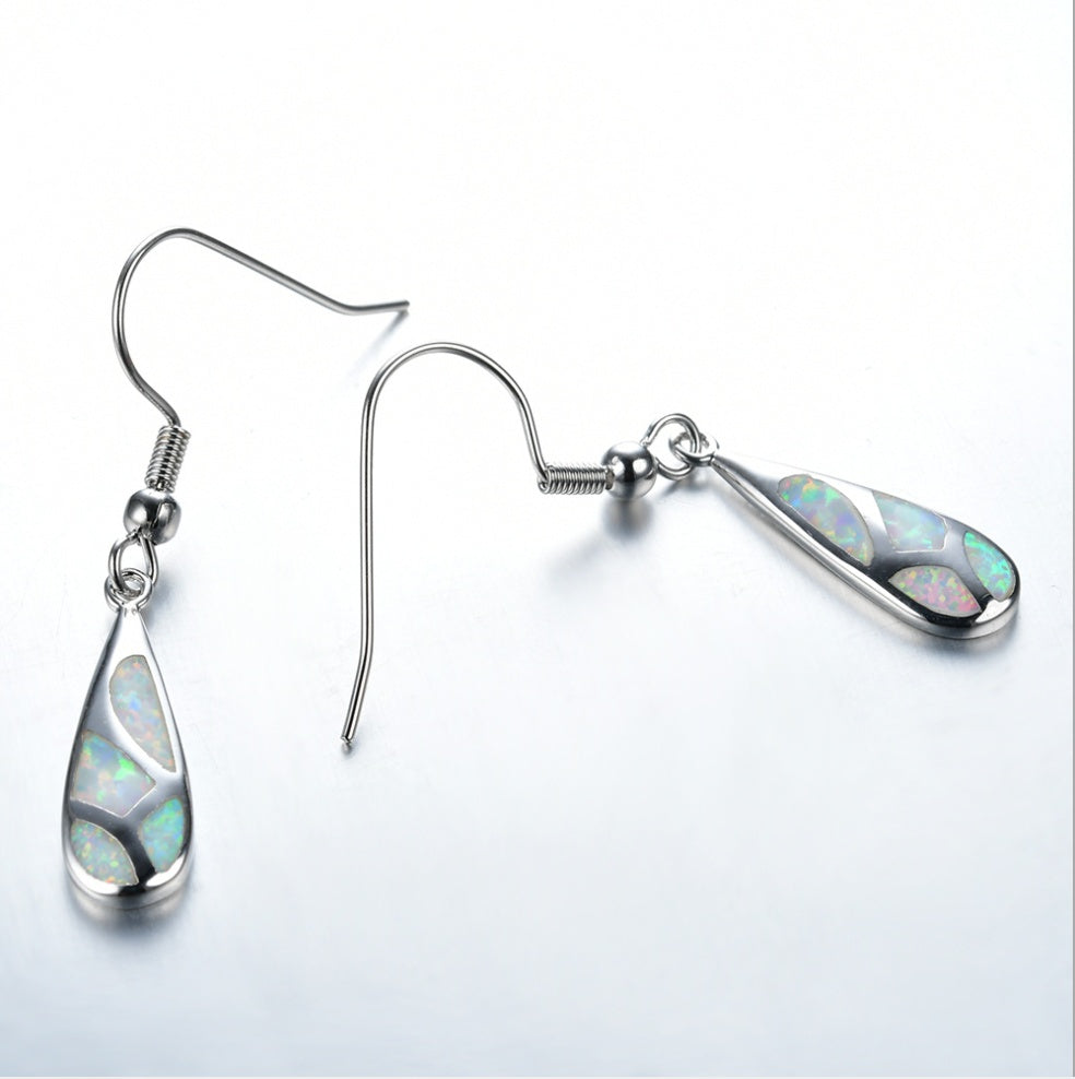 Opal Drop Earrings-Jewearrings