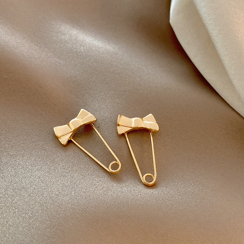 Women's Retro Simple Matte Gold Metal Earrings-Jewearrings