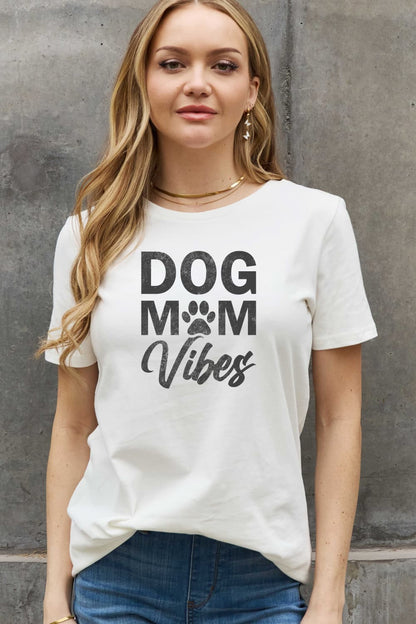 Simply Love Full Size DOG MOM VIBES Graphic Cotton Tee-Jewearrings