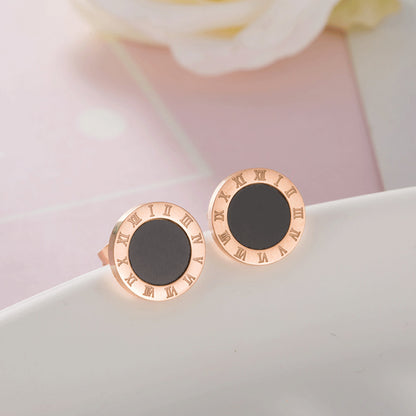 Women's Rose Gold Stud Earrings Fashion Bracelet-Jewearrings