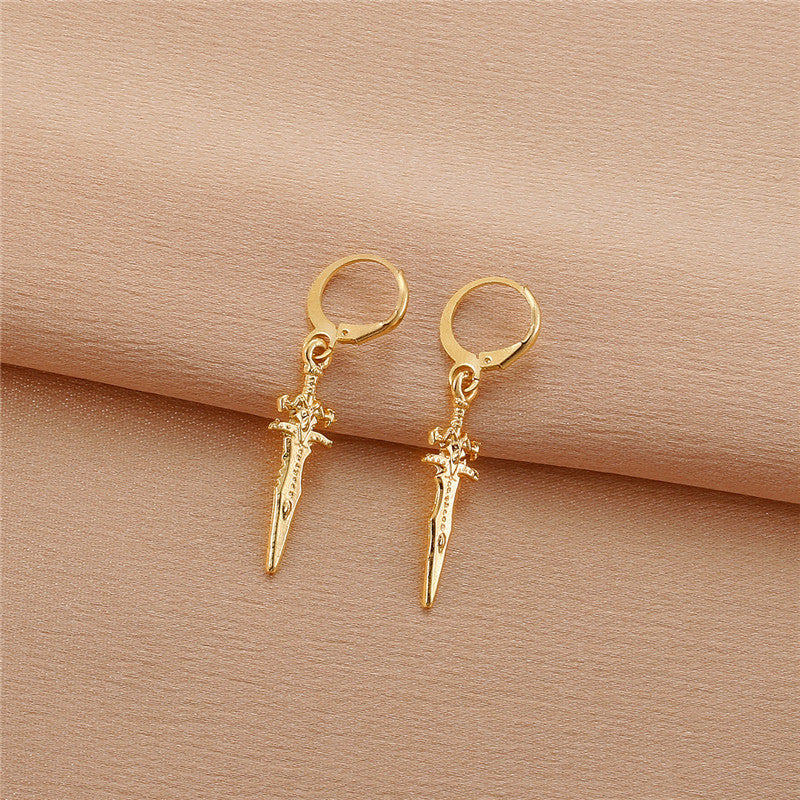 Hip-hop Trend Cross Sword Earrings Couple Creative Long Earrings Earrings-Jewearrings