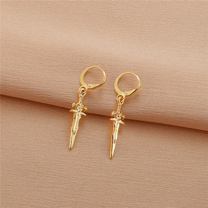 Hip-hop Trend Cross Sword Earrings Couple Creative Long Earrings Earrings-Jewearrings