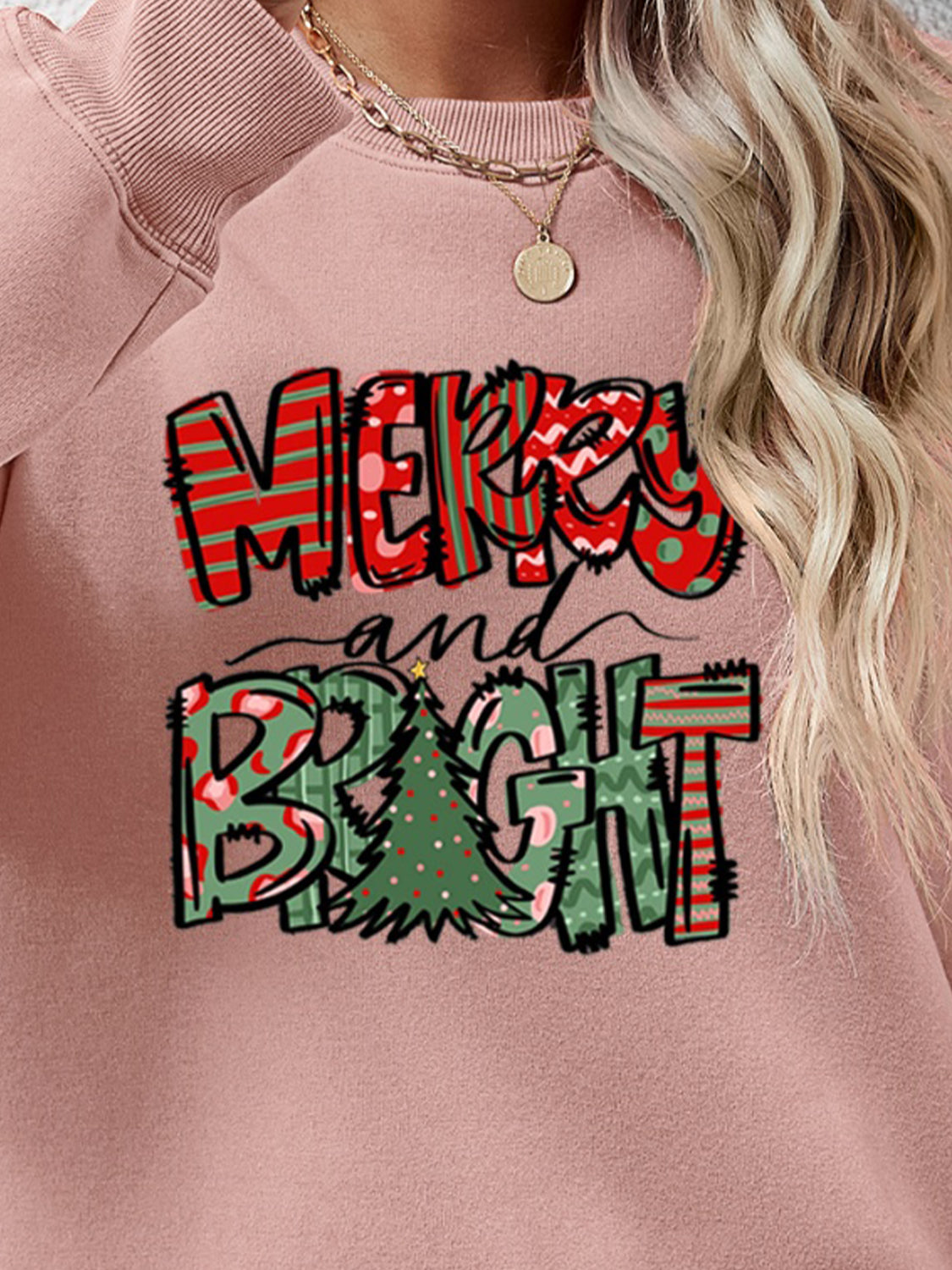 MERRY AND BRIGHT Long Sleeve Sweatshirt-Jewearrings