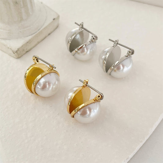 Niche Ins Retro Pearl Earrings Commuter All-match-Jewearrings