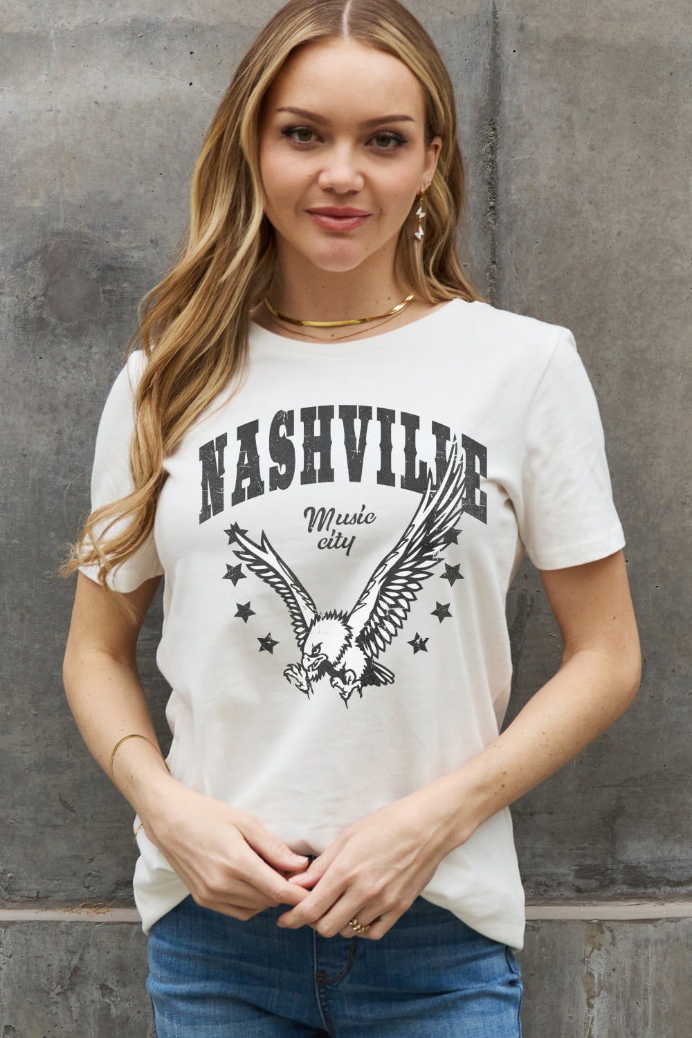 Simply Love Simply Love Full Size NASHVILLE MUSIC CITY Graphic Cotton Tee-Jewearrings