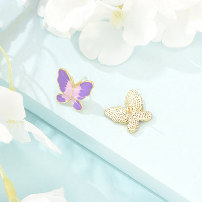 Super Fairy Purple Bow Stud Earrings Women-Jewearrings