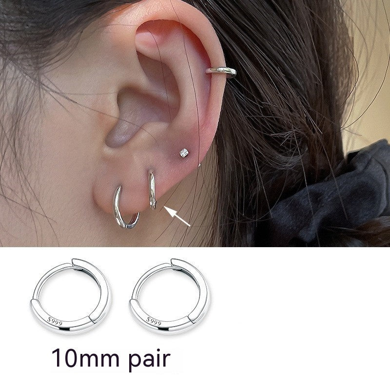 Silver Pin Earrings Bone Stud Simple Bracelet Ear Clip-Jewearrings