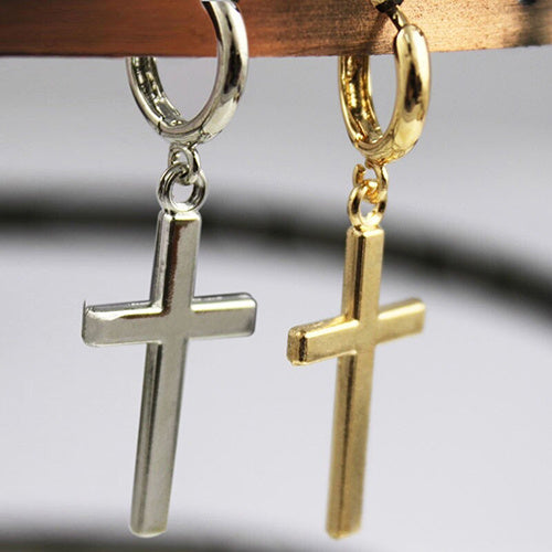 Glossy Cross Earrings-Jewearrings