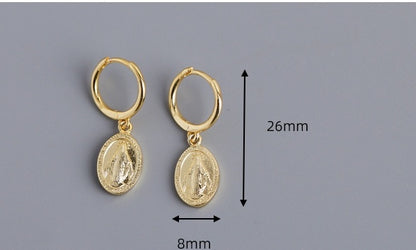 100% 925 Golden earrings sterling silver earrings-Jewearrings