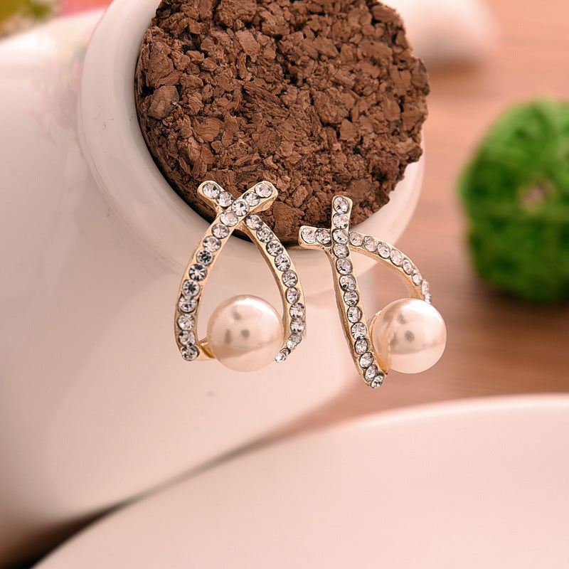 Korean Fashion Pearl Stud Earrings-Jewearrings