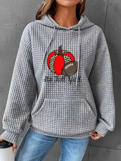 Fall Graphic Hoodie with Front Pocket-Jewearrings