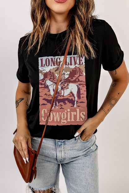 LONG LIVE COWGIRLS Graphic Tee-Jewearrings