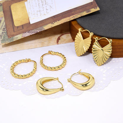 Women's Fashion Copper-plated Gold Geometric Earrings-Jewearrings