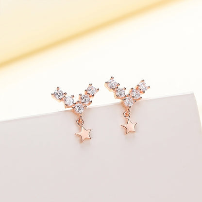 Rose Gold Star Stud Earrings-Jewearrings