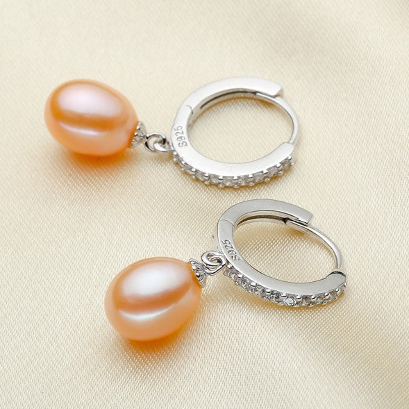 Water Pearl Earrings Ear Ring Finished Parts Female Half Silver Accessories-Jewearrings