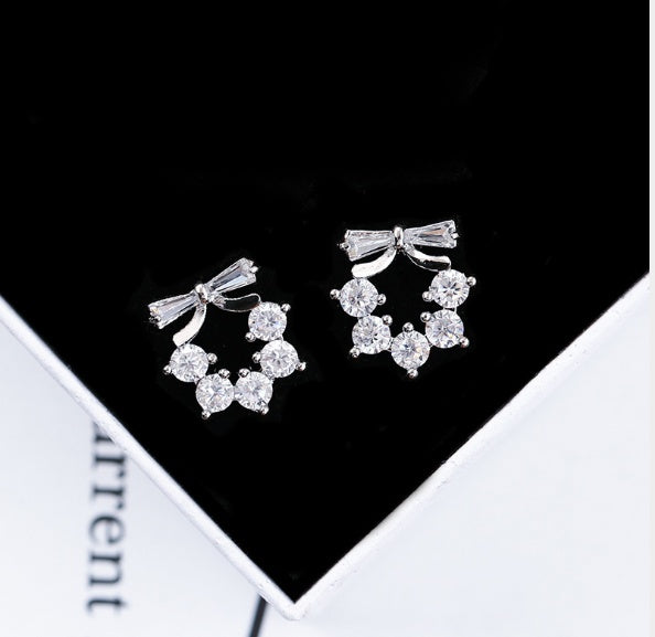 Sterling silver bow earrings-Jewearrings