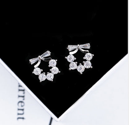 Sterling silver bow earrings-Jewearrings