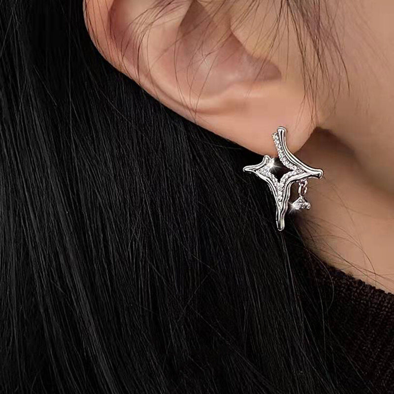 Four Eight-pointed Stars Stud Earrings For Women-Jewearrings