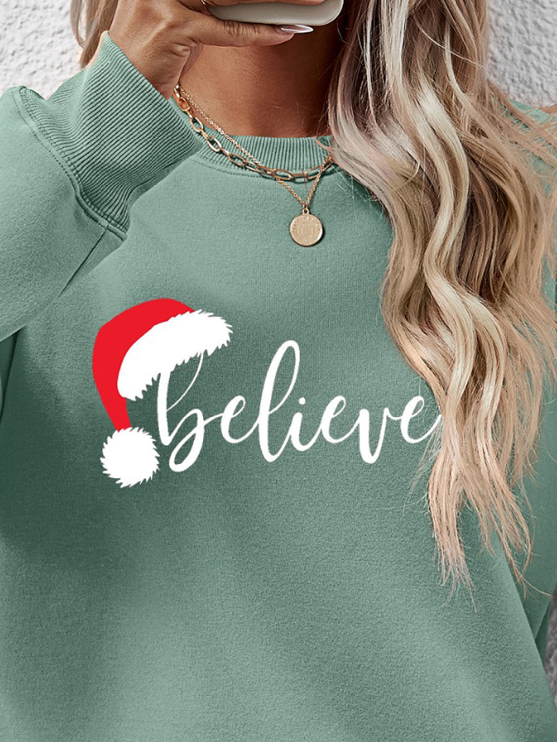 BELIEVE Graphic Long Sleeve Sweatshirt-Jewearrings