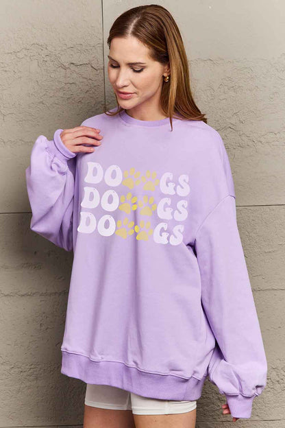 Simply Love Simply Love Full Size Round Neck Dropped Shoulder DOGS Graphic Sweatshirt-Jewearrings