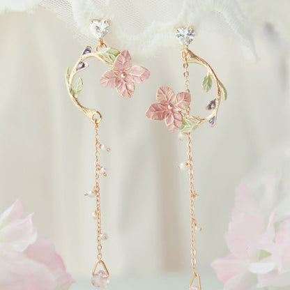 Long asymmetric pearl earrings-Jewearrings