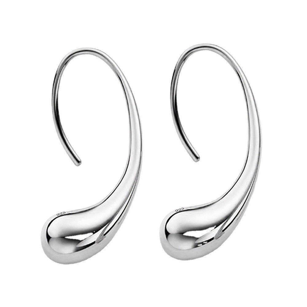 Fashionable Silver Plated Waterdrop Earrings-Jewearrings