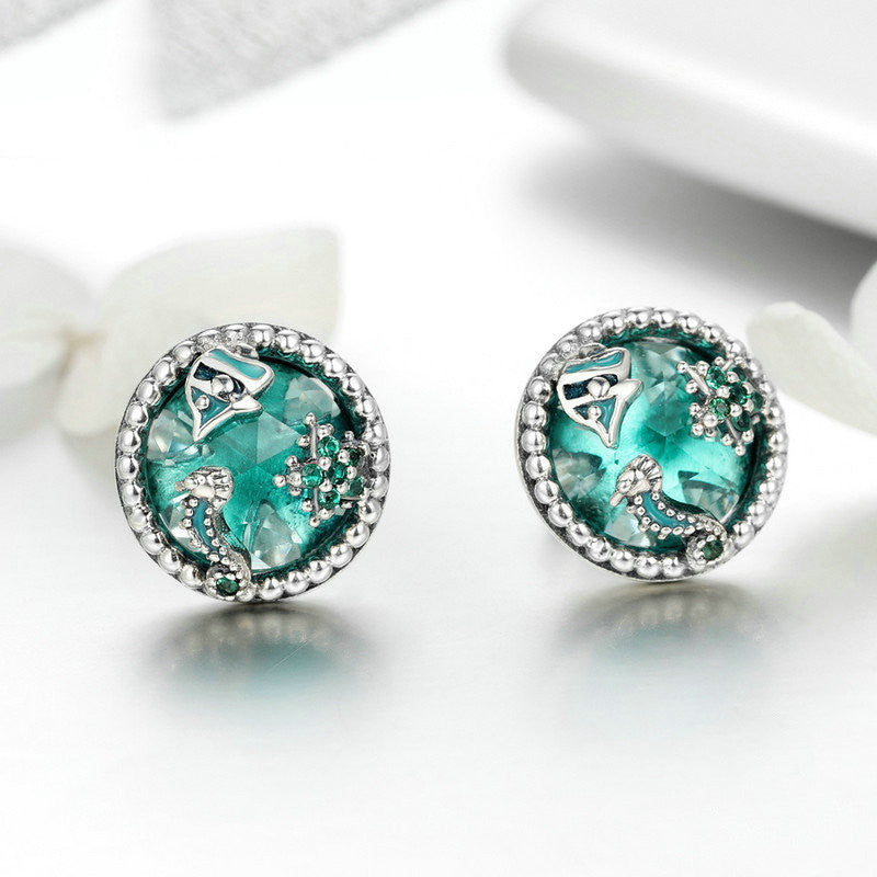 S925 Sterling Silver Earrings Deep Sea European And American Fashion-Jewearrings