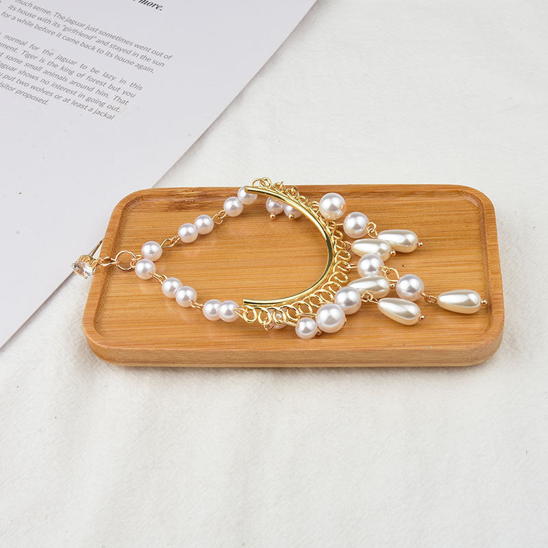 Water drop imitation pearl earrings women-Jewearrings