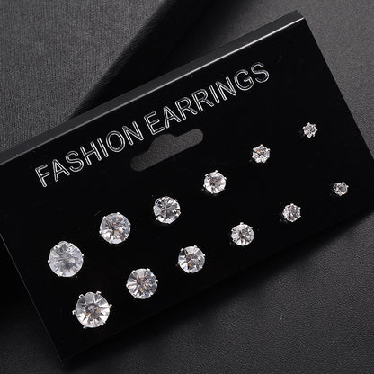 Fashion And Popular Crystal Zircon Stud Earrings Set-Jewearrings