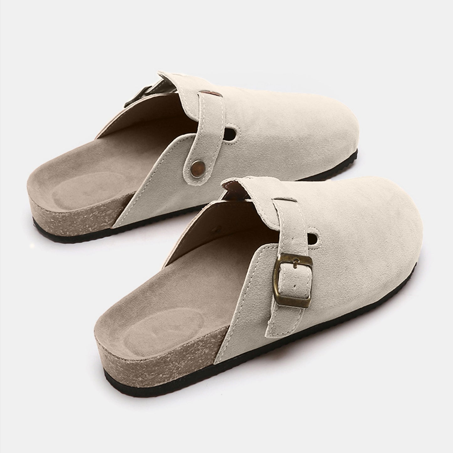 Suede Closed Toe Buckle Slide-Jewearrings