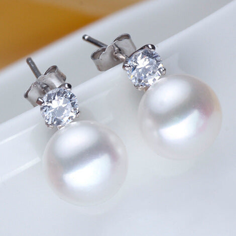 Princess Freshwater Pearl Ladies Earrings-Jewearrings