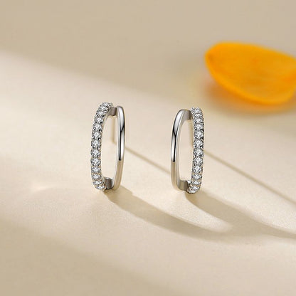 S925 Sterling Silver Double Layer C Stud Earrings-Jewearrings