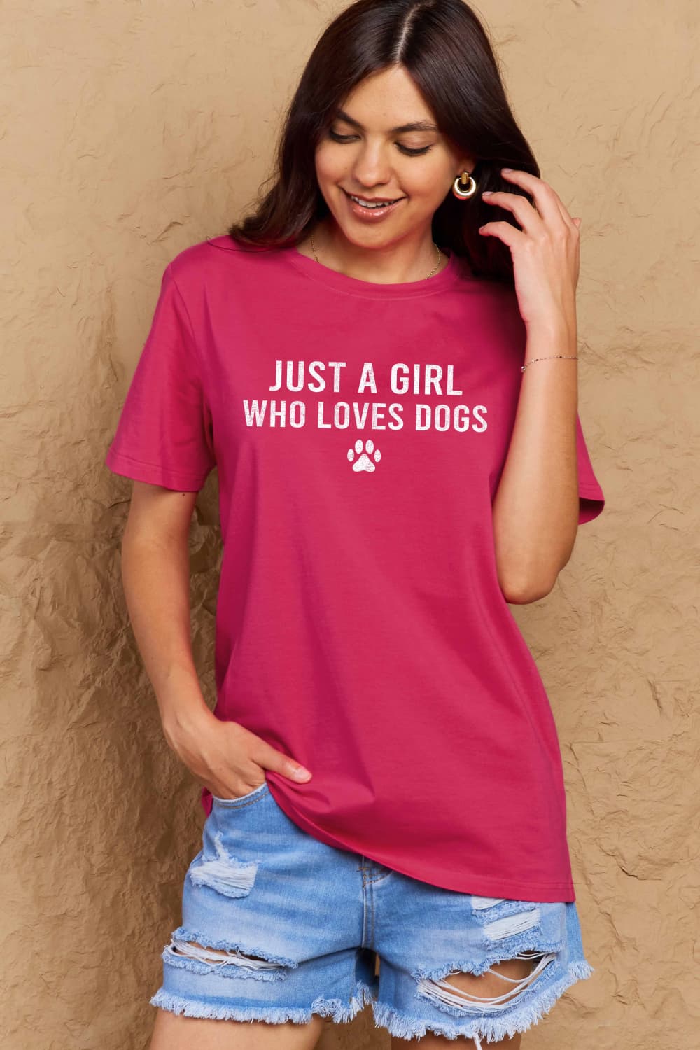 Simply Love Full Size Dog Paw Graphic Cotton T-Shirt-Jewearrings