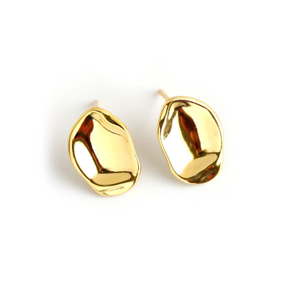 Simple and irregular gold-plated female stud earrings-Jewearrings